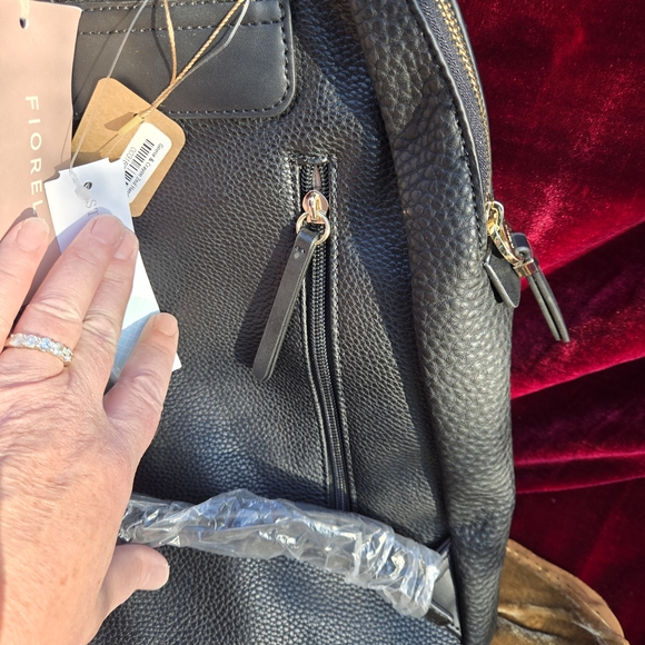 Fiorelli Prunella Black Pebble Backpack NWT Faux Leather - Picture 7 of 11